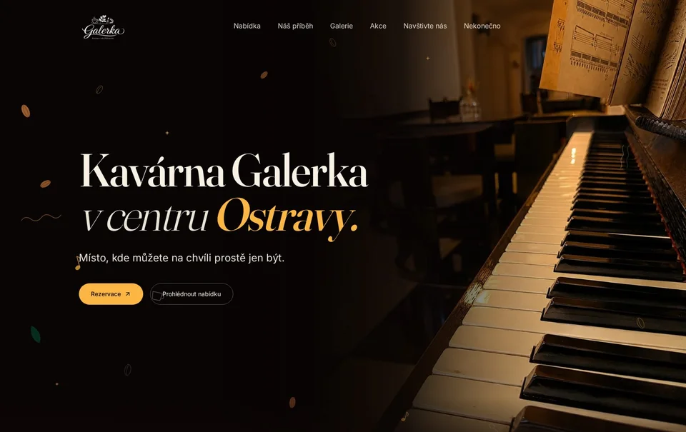 Ukázka webu Kavárna Galerka